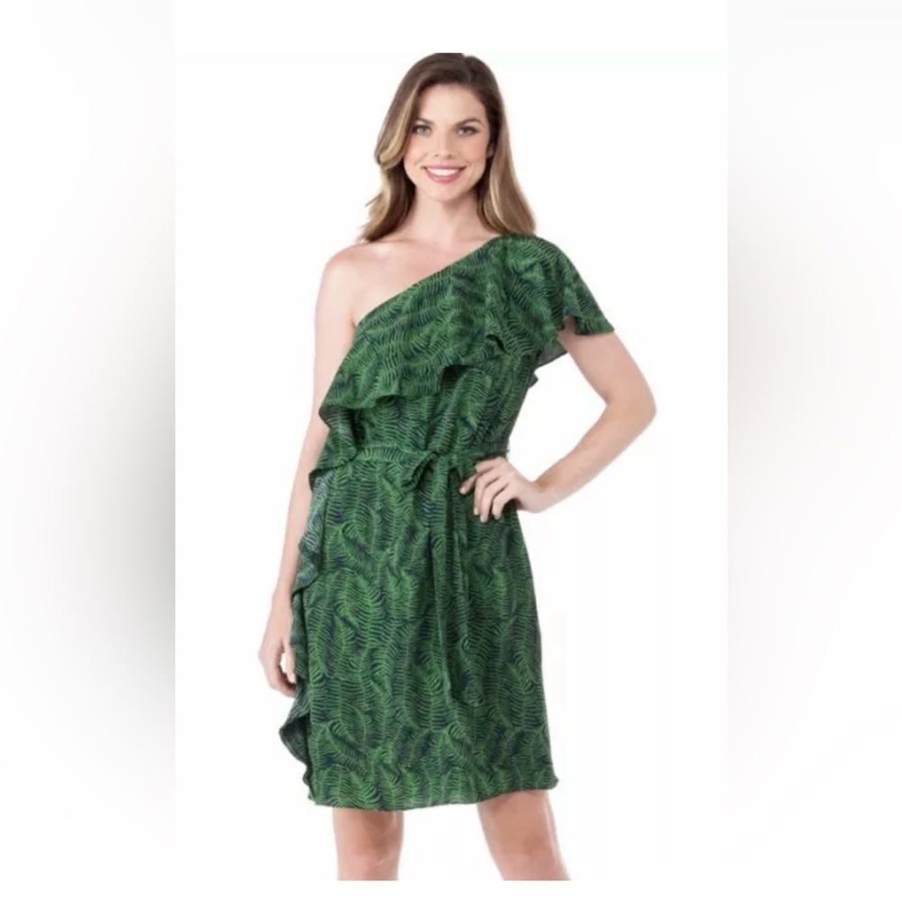 NWOT Michel Kors Green Leaf Print Dress Size 4